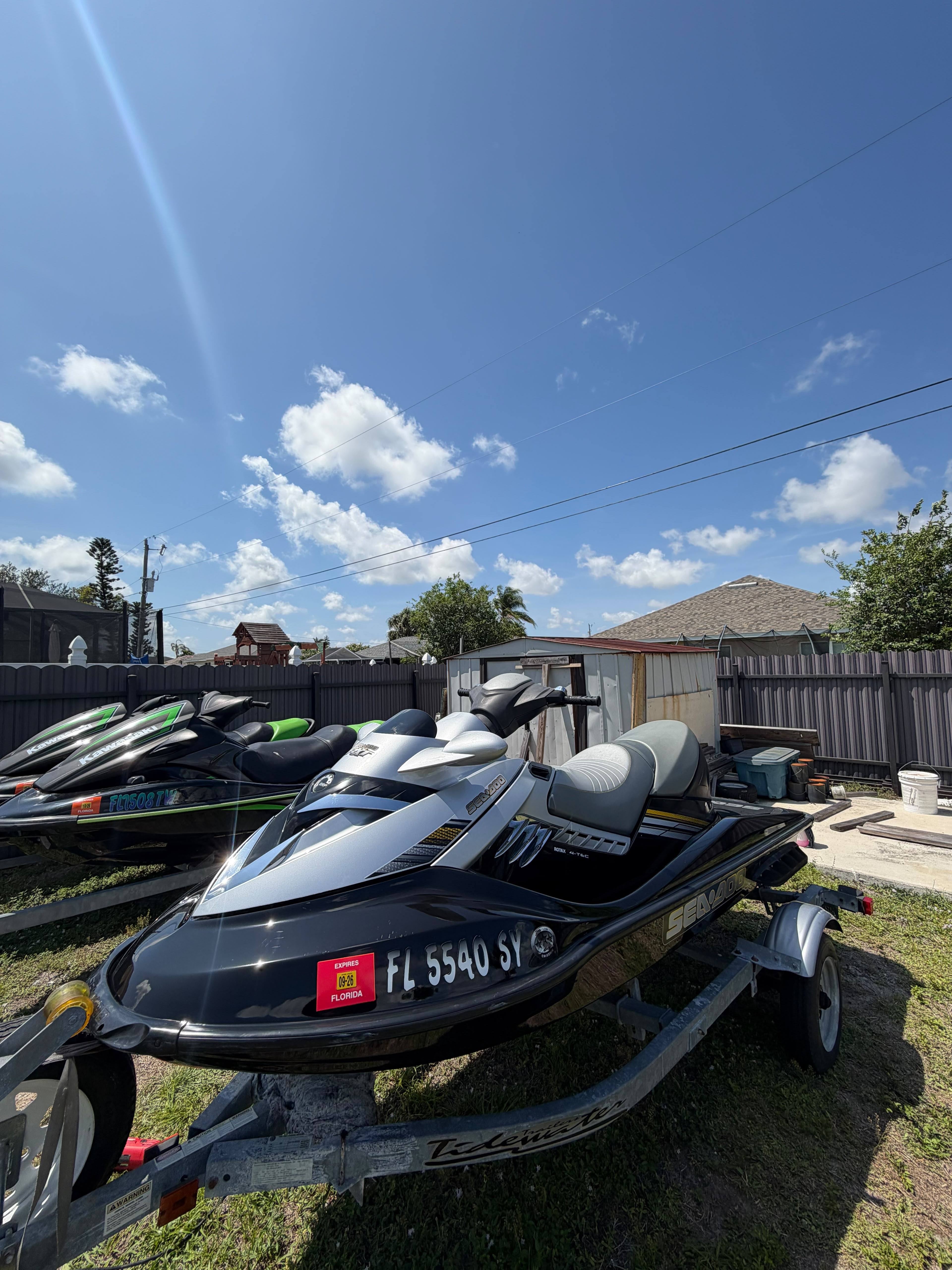Jet ski on trailer